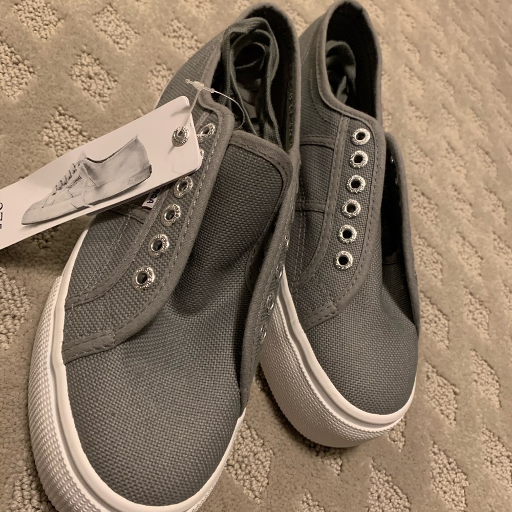 superga big platform grey sage new shoe